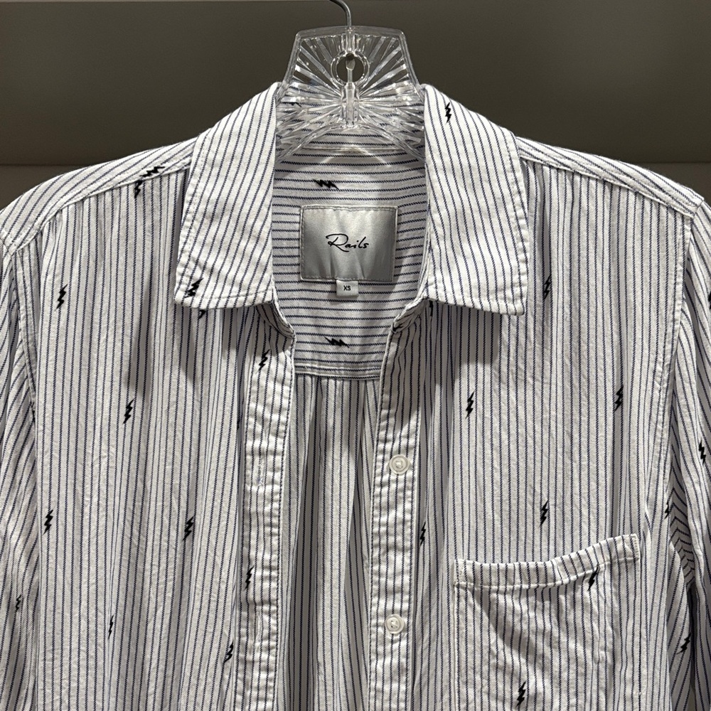 Rails button down shirt with lightning bolt details
